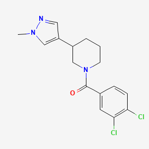 molecular formula C16H17Cl2N3O B2427677 1-(3,4-dichlorobenzoyl)-3-(1-methyl-1H-pyrazol-4-yl)piperidine CAS No. 2320861-11-6