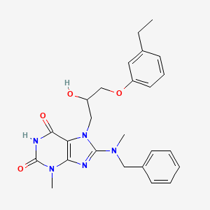 molecular formula C25H29N5O4 B2427679 8-(benzyl(methyl)amino)-7-(3-(3-ethylphenoxy)-2-hydroxypropyl)-3-methyl-1H-purine-2,6(3H,7H)-dione CAS No. 941937-13-9