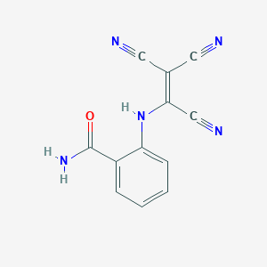 molecular formula C12H7N5O B2427680 2-(1,2,2-三氰基乙烯基氨基)苯甲酰胺 CAS No. 959583-36-9