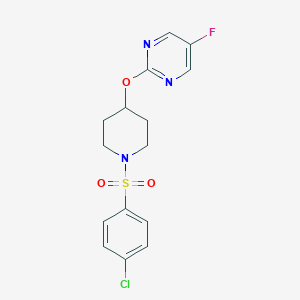 2-[1-(4-Chlorophenyl)sulfonylpiperidin-4-yl]oxy-5-fluoropyrimidine