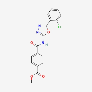 molecular formula C17H12ClN3O4 B2427693 Methyl 4-((5-(2-chlorophenyl)-1,3,4-oxadiazol-2-yl)carbamoyl)benzoate CAS No. 865249-54-3