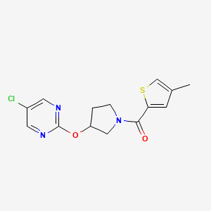 molecular formula C14H14ClN3O2S B2427720 (3-((5-氯嘧啶-2-基)氧代)吡咯烷-1-基)(4-甲硫代吩-2-基)甲苯酮 CAS No. 2034394-61-9