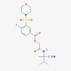 molecular formula C19H24FN3O6S B2427730 [2-[(2-Cyano-3-methylbutan-2-yl)amino]-2-oxoethyl] 4-fluoro-3-morpholin-4-ylsulfonylbenzoate CAS No. 877831-42-0