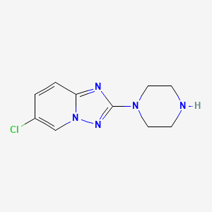 molecular formula C10H12ClN5 B2427731 1-{6-Chloro-[1,2,4]triazolo[1,5-a]pyridin-2-yl}piperazine CAS No. 1520785-58-3