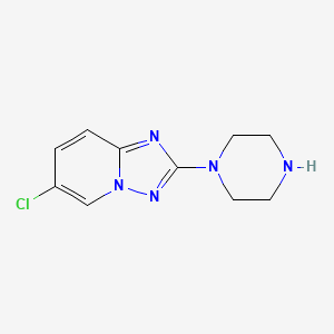 molecular formula C10H12ClN5 B2427731 1-{6-Cloro-[1,2,4]triazolo[1,5-a]piridin-2-il}piperazina CAS No. 1520785-58-3