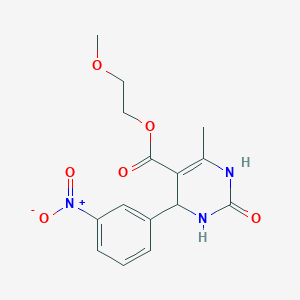 molecular formula C15H17N3O6 B2427732 2-Methoxyethyl 6-methyl-4-(3-nitrophenyl)-2-oxo-1,2,3,4-tetrahydropyrimidine-5-carboxylate CAS No. 294197-67-4