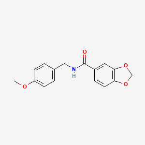 molecular formula C16H15NO4 B2427734 N-(4-methoxybenzyl)-1,3-benzodioxole-5-carboxamide CAS No. 349415-36-7