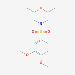 molecular formula C14H21NO5S B2427738 4-((3,4-Dimethoxyphenyl)sulfonyl)-2,6-dimethylmorpholine CAS No. 510737-90-3
