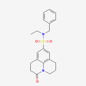 molecular formula C21H24N2O3S B2427748 N-苄基-N-乙基-3-氧代-1,2,3,5,6,7-六氢吡啶并[3,2,1-ij]喹啉-9-磺酰胺 CAS No. 898423-40-0