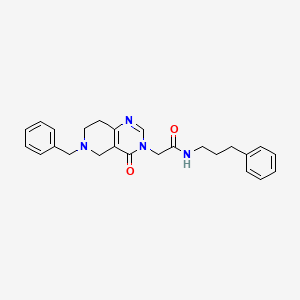 molecular formula C25H28N4O2 B2427752 2-(6-Benzyl-4-oxo-7,8-dihydro-5H-pyrido[4,3-d]pyrimidin-3-yl)-N-(3-phenylpropyl)acetamide CAS No. 1242873-43-3