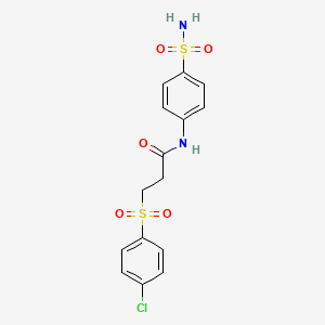 molecular formula C15H15ClN2O5S2 B2427759 3-(4-クロロベンゼンスルホニル)-N-(4-スルファモイルフェニル)プロパンアミド CAS No. 887201-62-9