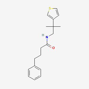 molecular formula C18H23NOS B2427761 N-(2-methyl-2-(thiophen-3-yl)propyl)-4-phenylbutanamide CAS No. 2309797-79-1