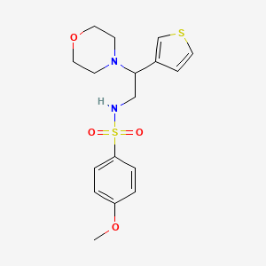 molecular formula C17H22N2O4S2 B2427762 4-methoxy-N-(2-morpholino-2-(thiophen-3-yl)ethyl)benzenesulfonamide CAS No. 946249-45-2