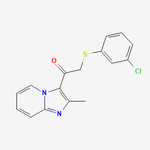 molecular formula C16H13ClN2OS B2427767 2-[(3-Chlorophenyl)sulfanyl]-1-(2-methylimidazo[1,2-a]pyridin-3-yl)-1-ethanone CAS No. 478029-70-8