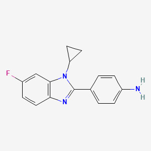 4-(1-cyclopropyl-6-fluoro-1H-1,3-benzodiazol-2-yl)aniline