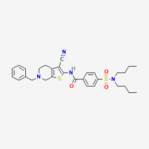 molecular formula C30H36N4O3S2 B2427795 N-(6-benzyl-3-cyano-4,5,6,7-tetrahydrothieno[2,3-c]pyridin-2-yl)-4-(N,N-dibutylsulfamoyl)benzamide CAS No. 681184-19-0