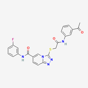 3-({[(3-acetylphenyl)carbamoyl]methyl}sulfanyl)-N-(3-fluorophenyl)-[1,2,4]triazolo[4,3-a]pyridine-6-carboxamide