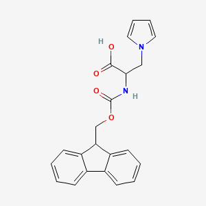 molecular formula C22H20N2O4 B2427801 2-({[(9H-咔唑-9-基)甲氧基]羰基}氨基)-3-(1H-吡咯-1-基)丙酸 CAS No. 2137512-97-9