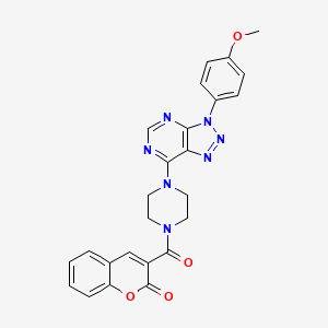 molecular formula C25H21N7O4 B2427802 3-(4-(3-(4-methoxyphenyl)-3H-[1,2,3]triazolo[4,5-d]pyrimidin-7-yl)piperazine-1-carbonyl)-2H-chromen-2-one CAS No. 920414-22-8