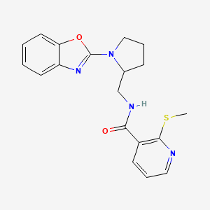 molecular formula C19H20N4O2S B2427805 N-((1-(benzo[d]oxazol-2-yl)pyrrolidin-2-yl)methyl)-2-(methylthio)nicotinamide CAS No. 1795301-21-1