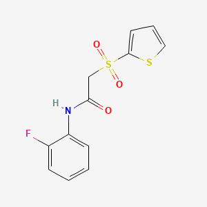 molecular formula C12H10FNO3S2 B2427814 N-(2-氟苯基)-2-(噻吩-2-基磺酰基)乙酰胺 CAS No. 1020970-00-6