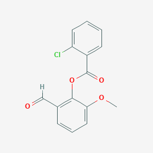 molecular formula C15H11ClO4 B2427822 2-Formyl-6-methoxyphenyl 2-chlorobenzoate CAS No. 431937-28-9