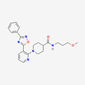 molecular formula C23H27N5O3 B2427827 N-(3-甲氧基丙基)-1-(3-(3-苯基-1,2,4-恶二唑-5-基)吡啶-2-基)哌啶-4-甲酰胺 CAS No. 1251624-61-9