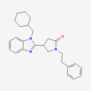 molecular formula C26H31N3O B2427828 4-[1-(Cyclohexylmethyl)benzimidazol-2-yl]-1-(2-phenylethyl)pyrrolidin-2-one CAS No. 878712-29-9