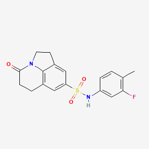 molecular formula C18H17FN2O3S B2427831 N-(3-fluoro-4-methylphenyl)-4-oxo-1,2,5,6-tetrahydro-4H-pyrrolo[3,2,1-ij]quinoline-8-sulfonamide CAS No. 898436-19-6