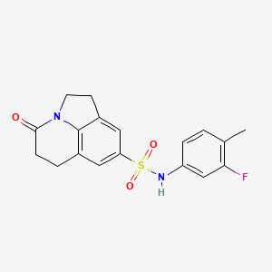 molecular formula C18H17FN2O3S B2427831 N-(3-fluoro-4-methylphenyl)-11-oxo-1-azatricyclo[6.3.1.0^{4,12}]dodeca-4(12),5,7-triene-6-sulfonamide CAS No. 898436-19-6