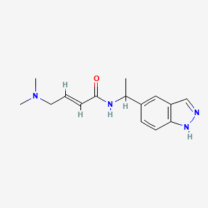 molecular formula C15H20N4O B2427832 (E)-4-(Dimethylamino)-N-[1-(1H-indazol-5-yl)ethyl]but-2-enamide CAS No. 2411325-11-4