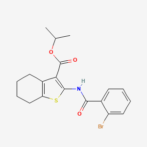 molecular formula C19H20BrNO3S B2427833 2-(2-溴苯甲酰胺)-4,5,6,7-四氢-1-苯并噻吩-3-羧酸丙-2-酯 CAS No. 416889-96-8