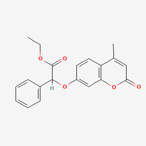 molecular formula C20H18O5 B2427850 ethyl [(4-methyl-2-oxo-2H-chromen-7-yl)oxy](phenyl)acetate CAS No. 405916-56-5