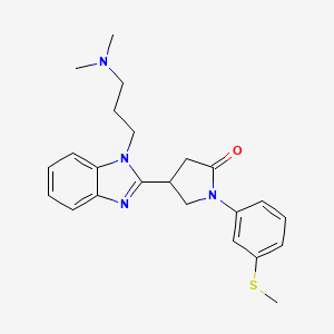 4-{1-[3-(dimethylamino)propyl]-1H-benzimidazol-2-yl}-1-[3-(methylsulfanyl)phenyl]pyrrolidin-2-one
