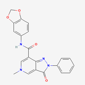 N-(benzo[d][1,3]dioxol-5-yl)-5-methyl-3-oxo-2-phenyl-3,5-dihydro-2H-pyrazolo[4,3-c]pyridine-7-carboxamide