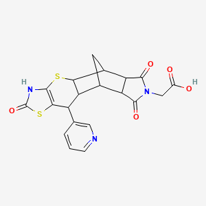 2-((4aR,5R,5aR,8aR,9S)-2,6,8-trioxo-10-(pyridin-3-yl)-2,3,4a,5,5a,6,8a,9,9a,10-decahydro-5,9-methanothiazolo[5',4':5,6]thiopyrano[2,3-f]isoindol-7(8H)-yl)acetic acid