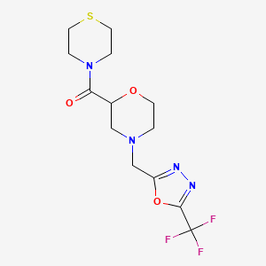 2-(Thiomorpholine-4-carbonyl)-4-{[5-(trifluoromethyl)-1,3,4-oxadiazol-2-yl]methyl}morpholine