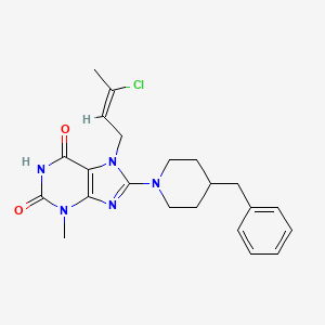(Z)-8-(4-benzylpiperidin-1-yl)-7-(3-chlorobut-2-en-1-yl)-3-methyl-1H-purine-2,6(3H,7H)-dione
