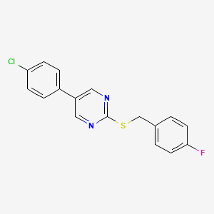 5-(4-Chlorophenyl)-2-[(4-fluorobenzyl)sulfanyl]pyrimidine