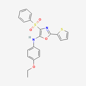 4-(benzenesulfonyl)-N-(4-ethoxyphenyl)-2-thiophen-2-yl-1,3-oxazol-5-amine