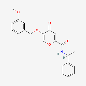 5-((3-methoxybenzyl)oxy)-4-oxo-N-(1-phenylethyl)-4H-pyran-2-carboxamide