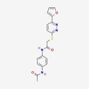 molecular formula C18H16N4O3S B2427909 N-(4-acetamidophenyl)-2-[6-(furan-2-yl)pyridazin-3-yl]sulfanylacetamide CAS No. 872723-72-3