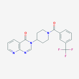 molecular formula C20H17F3N4O2 B2427915 3-(1-(3-(trifluoromethyl)benzoyl)piperidin-4-yl)pyrido[2,3-d]pyrimidin-4(3H)-one CAS No. 2034423-72-6
