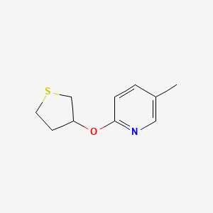 molecular formula C10H13NOS B2427919 5-Methyl-2-(thiolan-3-yloxy)pyridine CAS No. 2195877-65-5