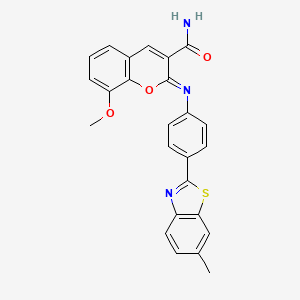 molecular formula C25H19N3O3S B2427923 8-甲氧基-2-[4-(6-甲基-1,3-苯并噻唑-2-基)苯基]亚氨基色满-3-甲酰胺 CAS No. 325857-05-4