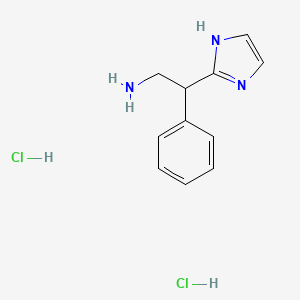 molecular formula C11H15Cl2N3 B2427924 2-(1H-imidazol-2-yl)-2-phenylethan-1-amine dihydrochloride CAS No. 1803605-54-0