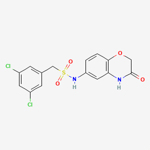 molecular formula C15H12Cl2N2O4S B2427940 (3,5-dichlorophenyl)-N-(3-oxo-3,4-dihydro-2H-1,4-benzoxazin-6-yl)methanesulfonamide CAS No. 900019-85-4