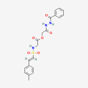 molecular formula C20H21N3O6S B2427949 [2-(2-benzoylhydrazinyl)-2-oxoethyl] 2-[[(E)-2-(4-methylphenyl)ethenyl]sulfonylamino]acetate CAS No. 874592-56-0