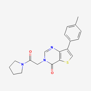 molecular formula C19H19N3O2S B2427959 3-(2-oxo-2-(pyrrolidin-1-yl)ethyl)-7-(p-tolyl)thieno[3,2-d]pyrimidin-4(3H)-one CAS No. 1207048-65-4