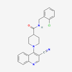 molecular formula C23H21ClN4O B2427969 4'-[(benzylamino)sulfonyl]-N-(2-chlorobenzyl)biphenyl-3-carboxamide CAS No. 1207018-07-2
